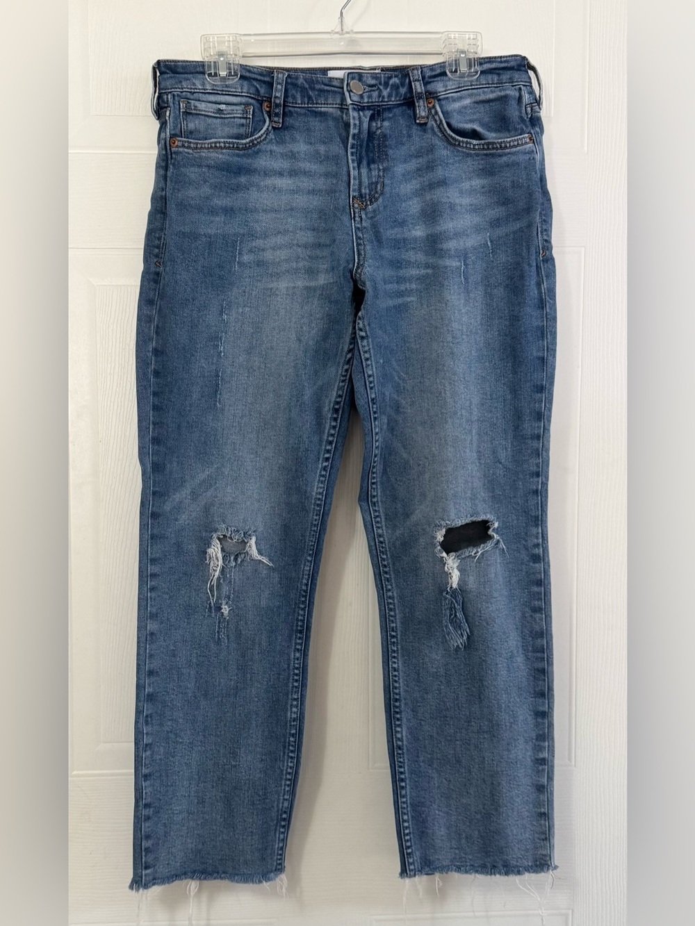 Dear John Blaire Straight Jeans Women's Distressed Denim Size 29 Ragged Hem